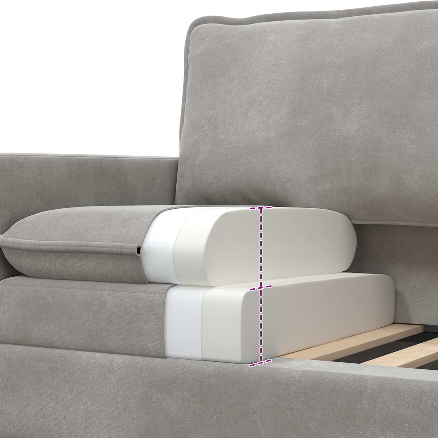 Divano Grigio Chiaro 156 x 81 x 87,5 cm Velluto | homemem39