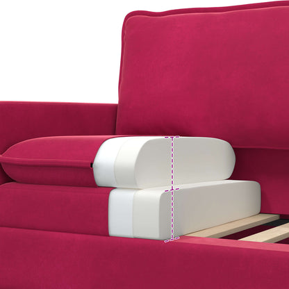 Divano Rosso Vino 156 x 81 x 87,5 cm Velluto | homemem39