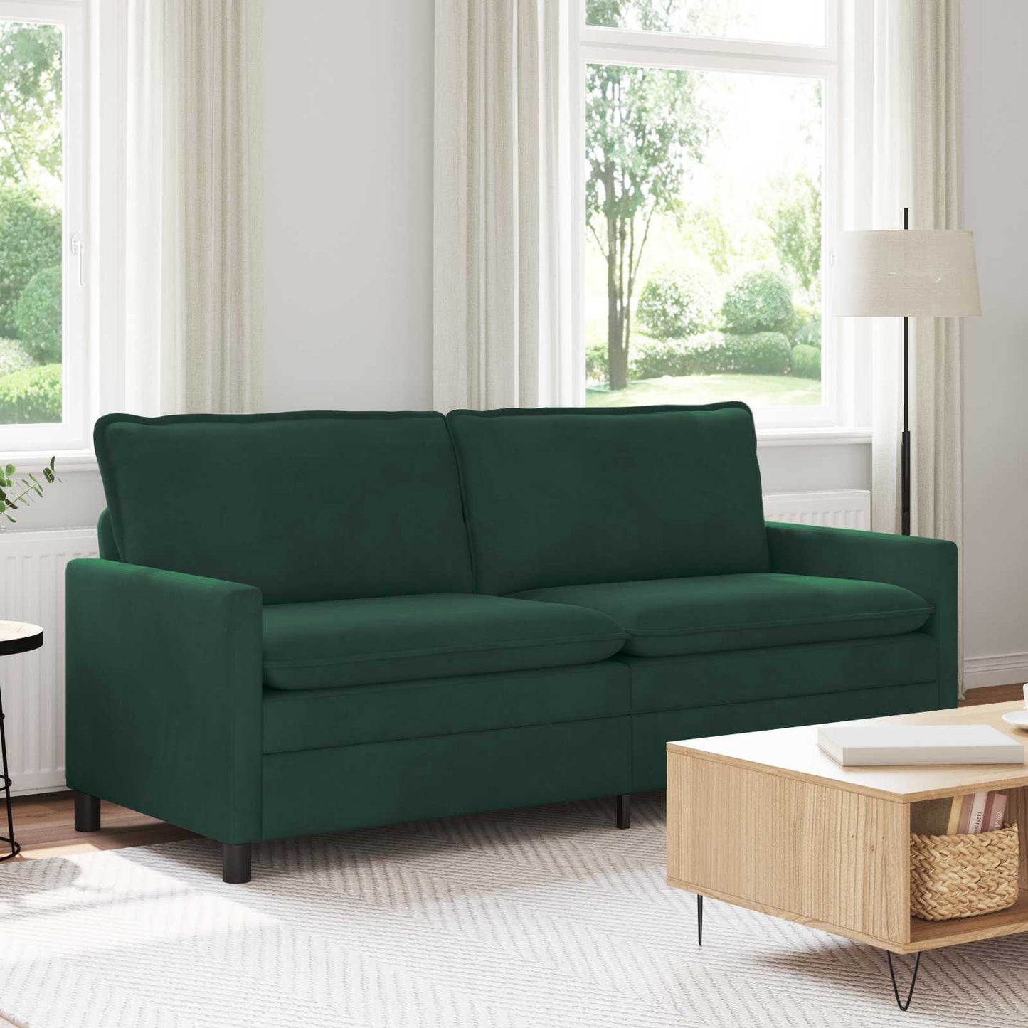 Divano Verde Scuro 196 x 81 x 87,5 cm Velluto