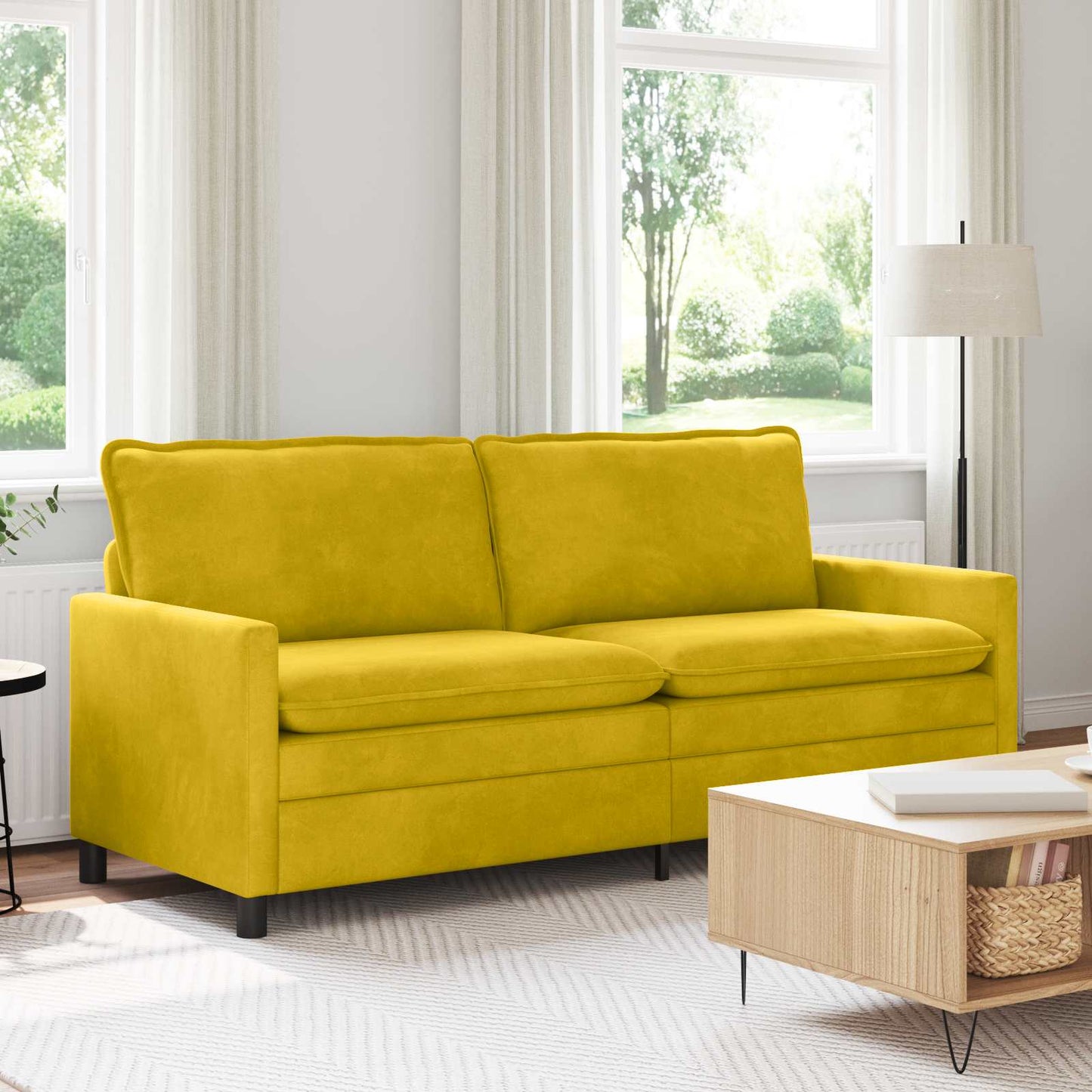 Divano Giallo 196 x 81 x 87,5 cm Velluto | homemem39