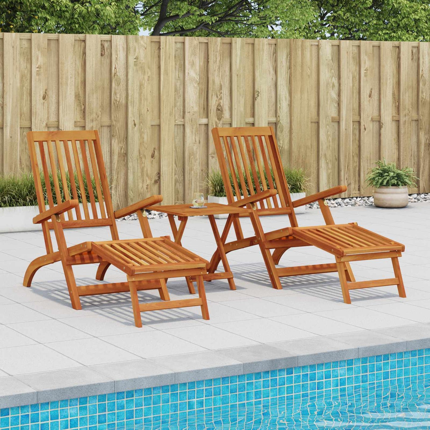 Lettino prendisole reclinabile e pieghevole 2 pcs | homemem39