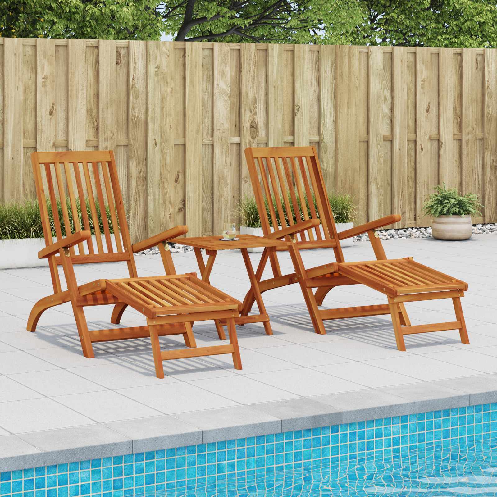 Lettino prendisole reclinabile e pieghevole 2 pcs | homemem39