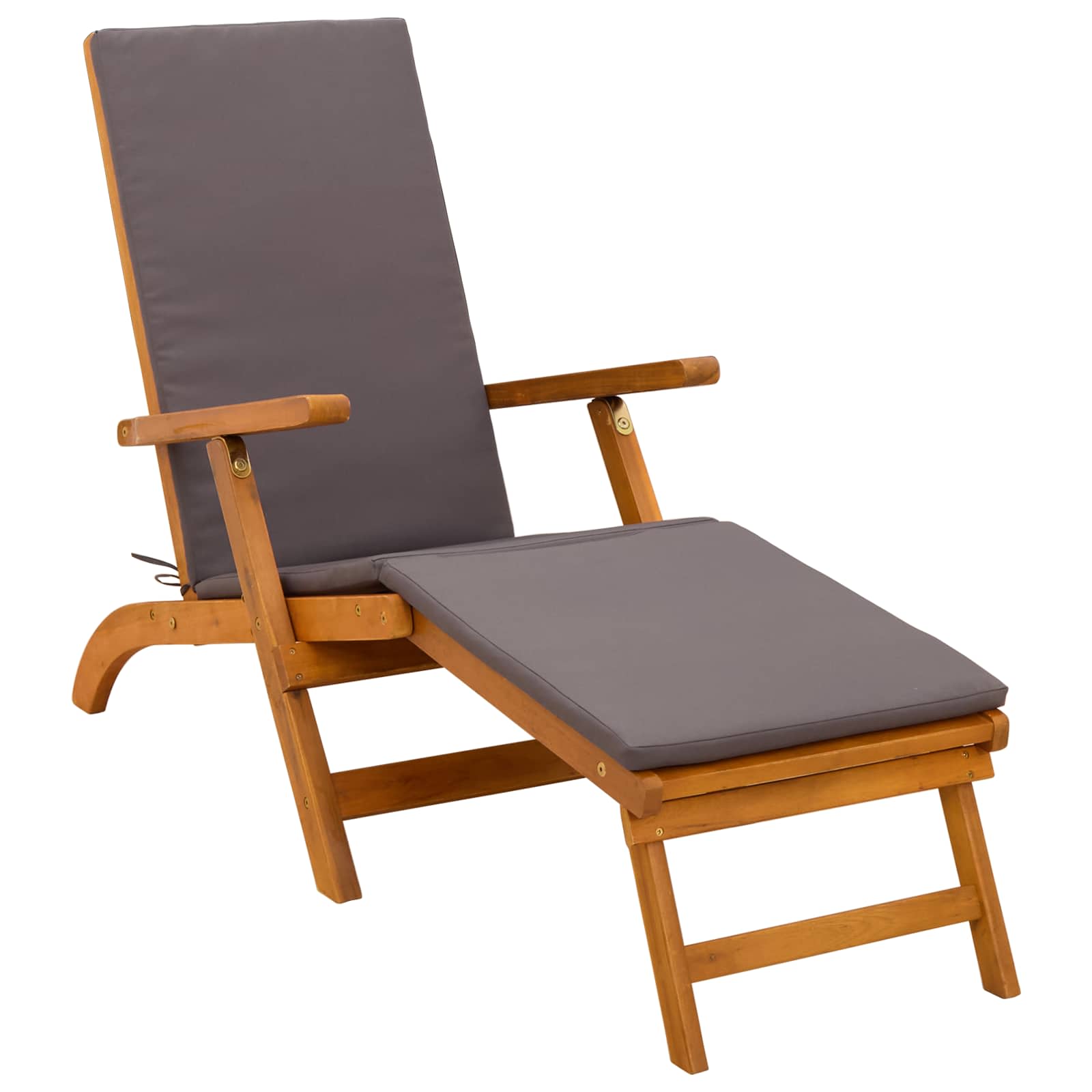 Lettino prendisole reclinabile e pieghevole 2 pcs Grigio | homemem39