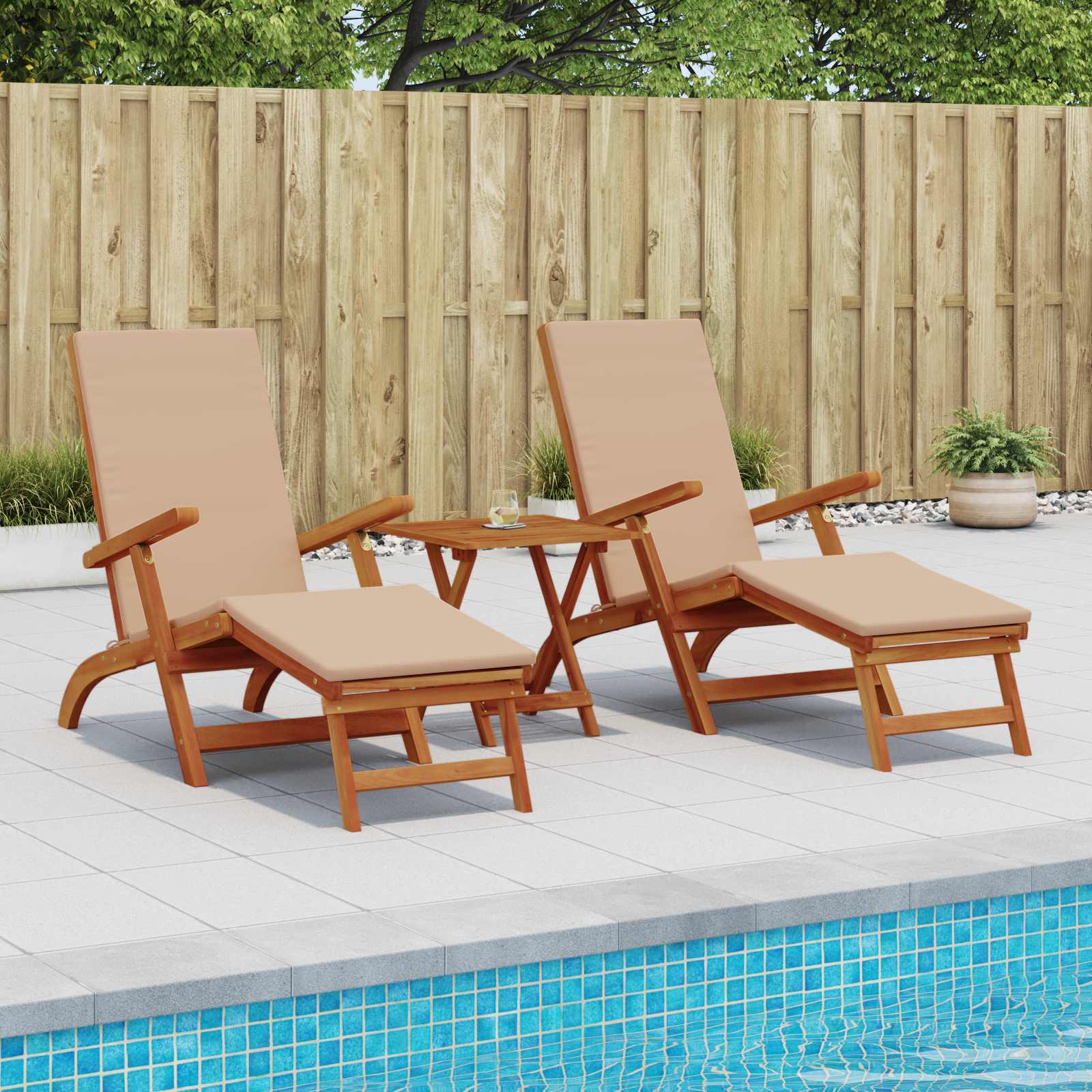 Lettino prendisole reclinabile e pieghevole 2 pcs | homemem39