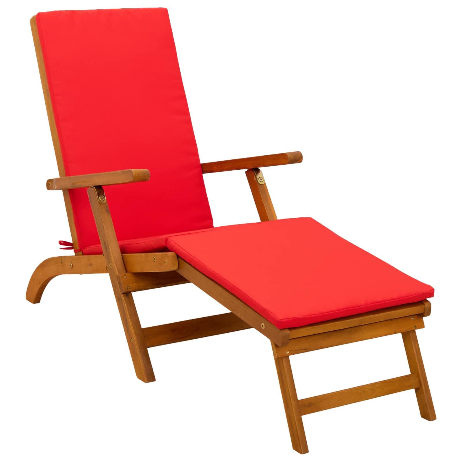 Lettino prendisole reclinabile e pieghevole 2 pcs Rosso | homemem39