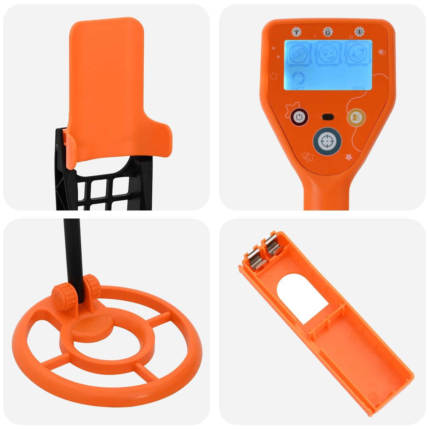 Metal Detector con Display LCD 2 Modelli 19 cm Bobina Giallo