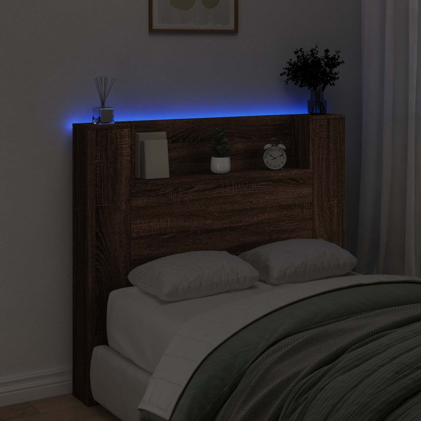 Testiera Rovere Marrone 120 x 16,5 x 103,5 cm Legno multistrato