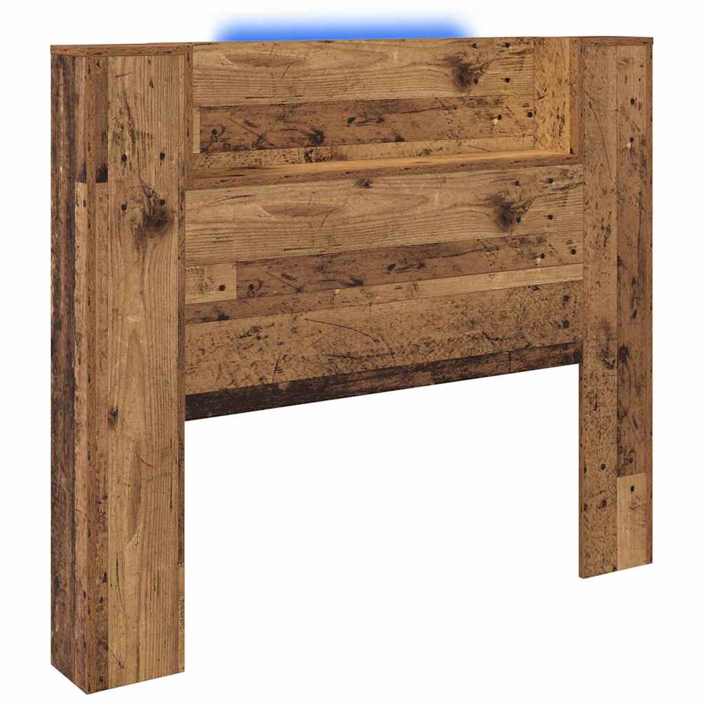 Testiera di stoccaggio con LED Legno antico