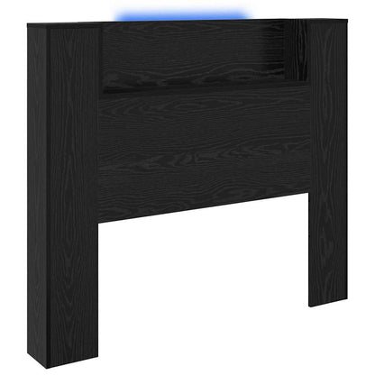 Testiera di stoccaggio con LED Rovere Nero Legno ingegnerizzato