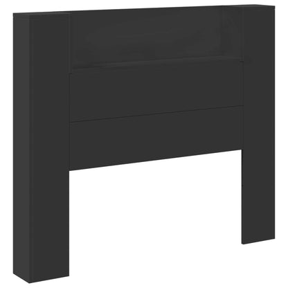 Testiera di stoccaggio con LED Nero Legno ingegnerizzato