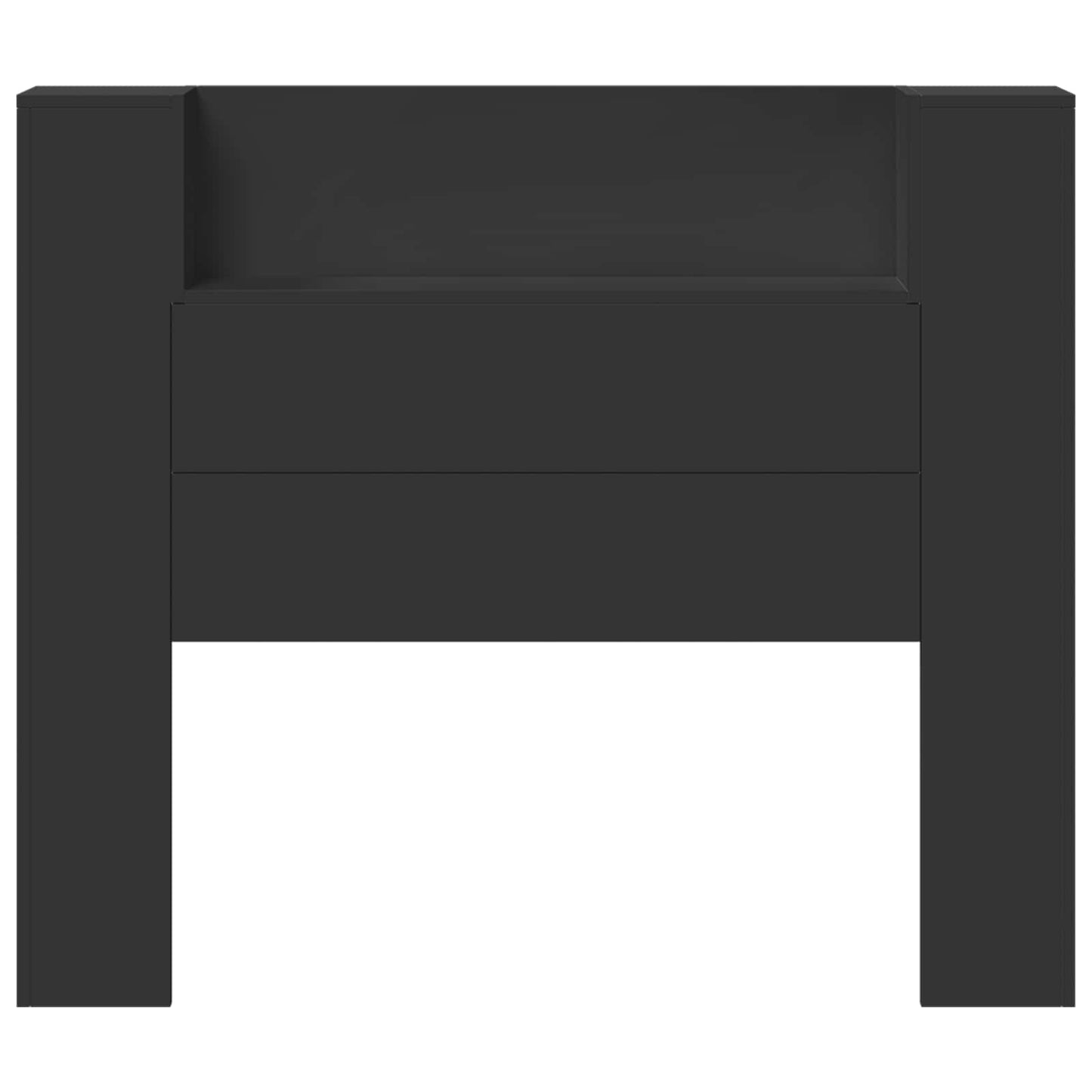 Testiera di stoccaggio con LED Nero Legno ingegnerizzato