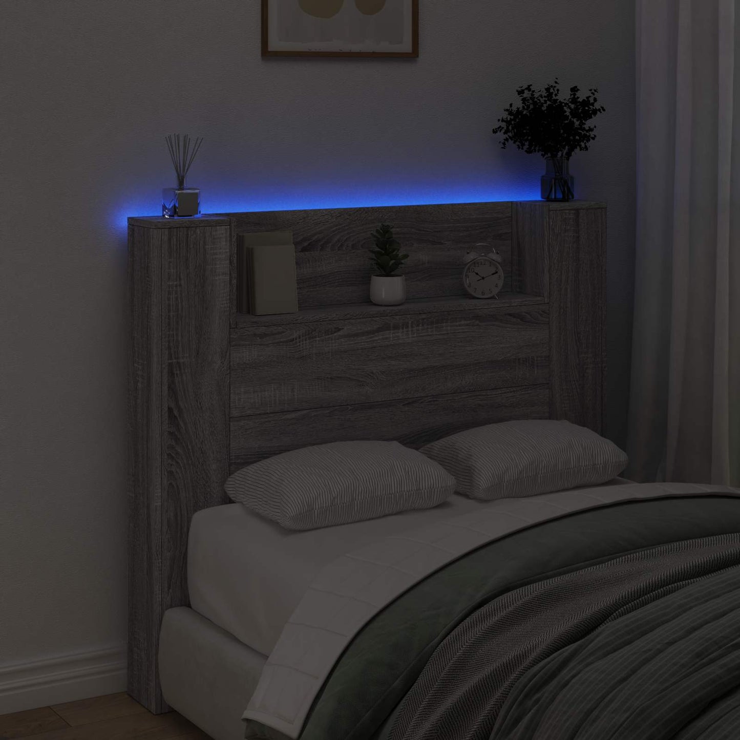 Testiera Grigio Sonoma 120 x 16,5 x 103,5 cm Legno multistrato