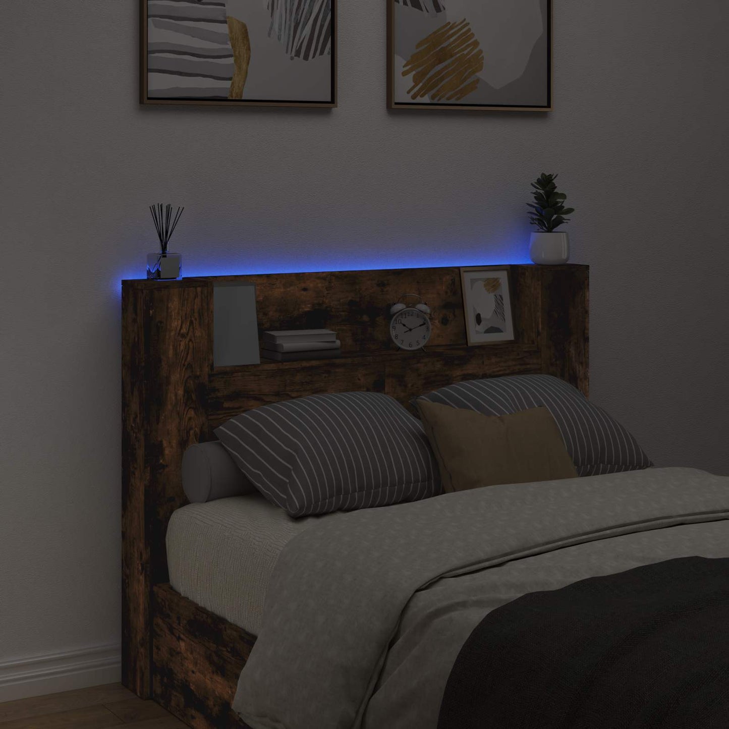 Testiera Rovere fumé 140 x 16,5 x 103,5 cm Legno multistrato