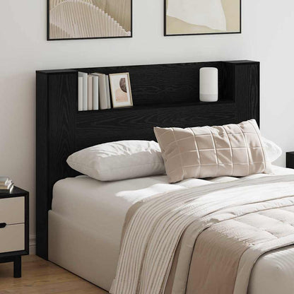 Testiera di stoccaggio con LED Rovere Nero Legno ingegnerizzato