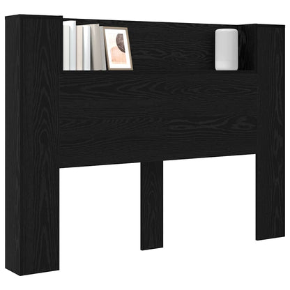 Testiera di stoccaggio con LED Rovere Nero Legno ingegnerizzato