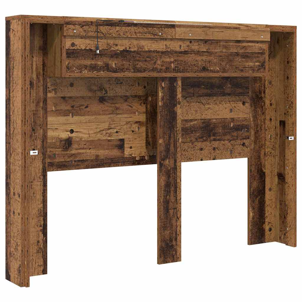 Testiera di stoccaggio con LED Legno antico