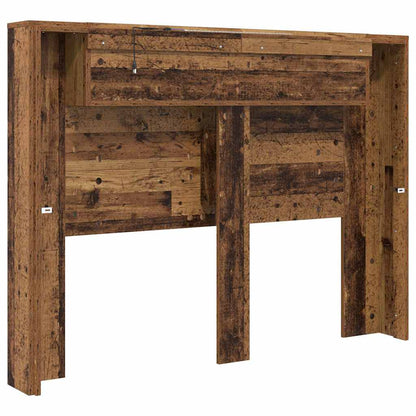 Testiera di stoccaggio con LED Legno antico