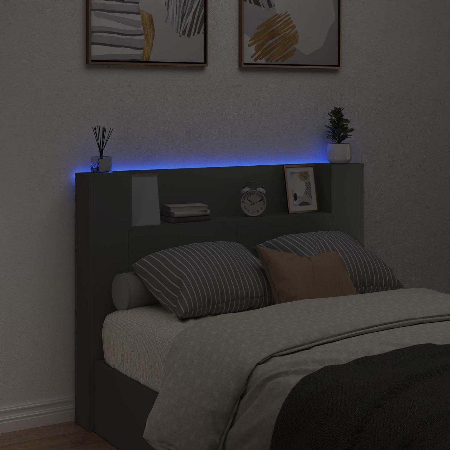 Testiera Nero 140 x 16,5 x 103,5 cm Legno multistrato