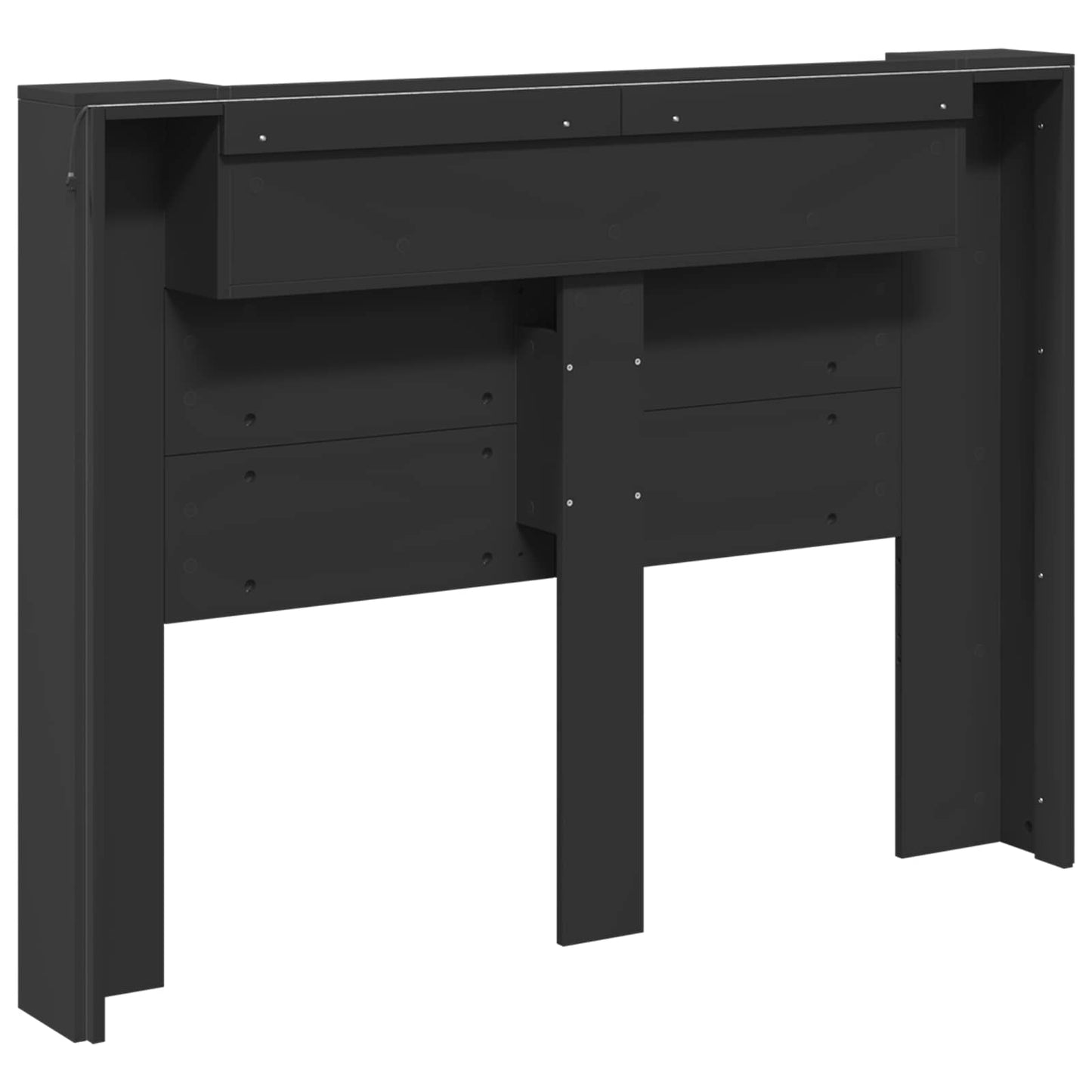 Testiera di stoccaggio con LED Nero Legno ingegnerizzato