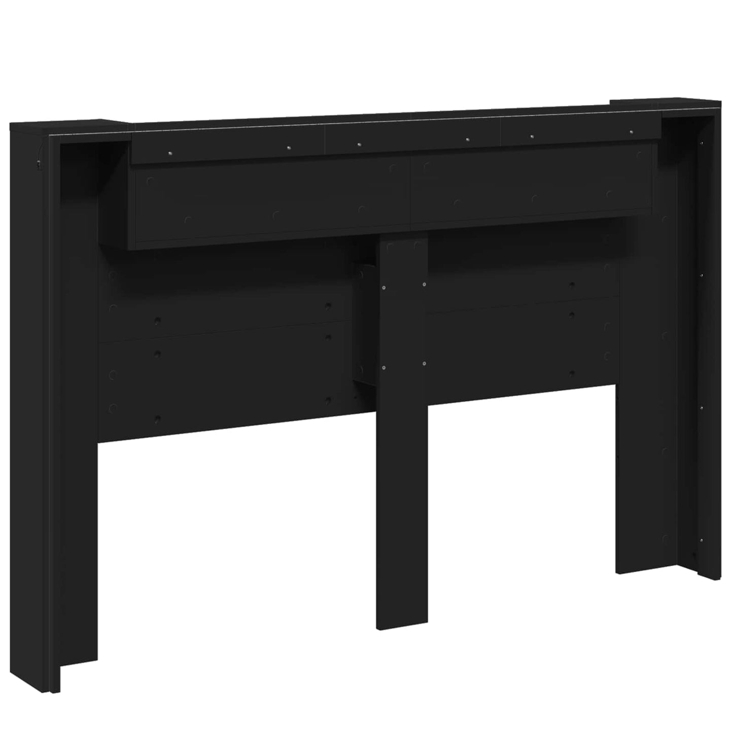 Testiera di stoccaggio con LED Nero Legno ingegnerizzato