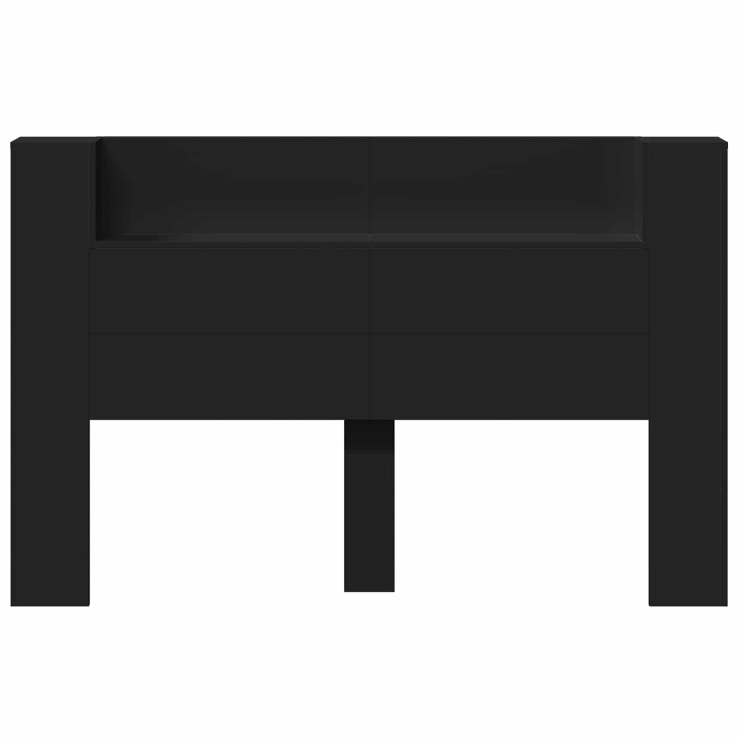 Testiera di stoccaggio con LED Nero Legno ingegnerizzato