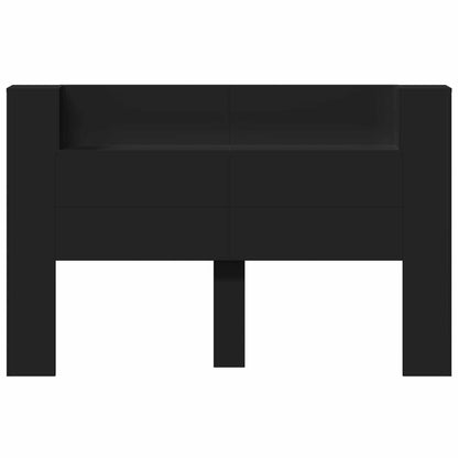 Testiera di stoccaggio con LED Nero Legno ingegnerizzato