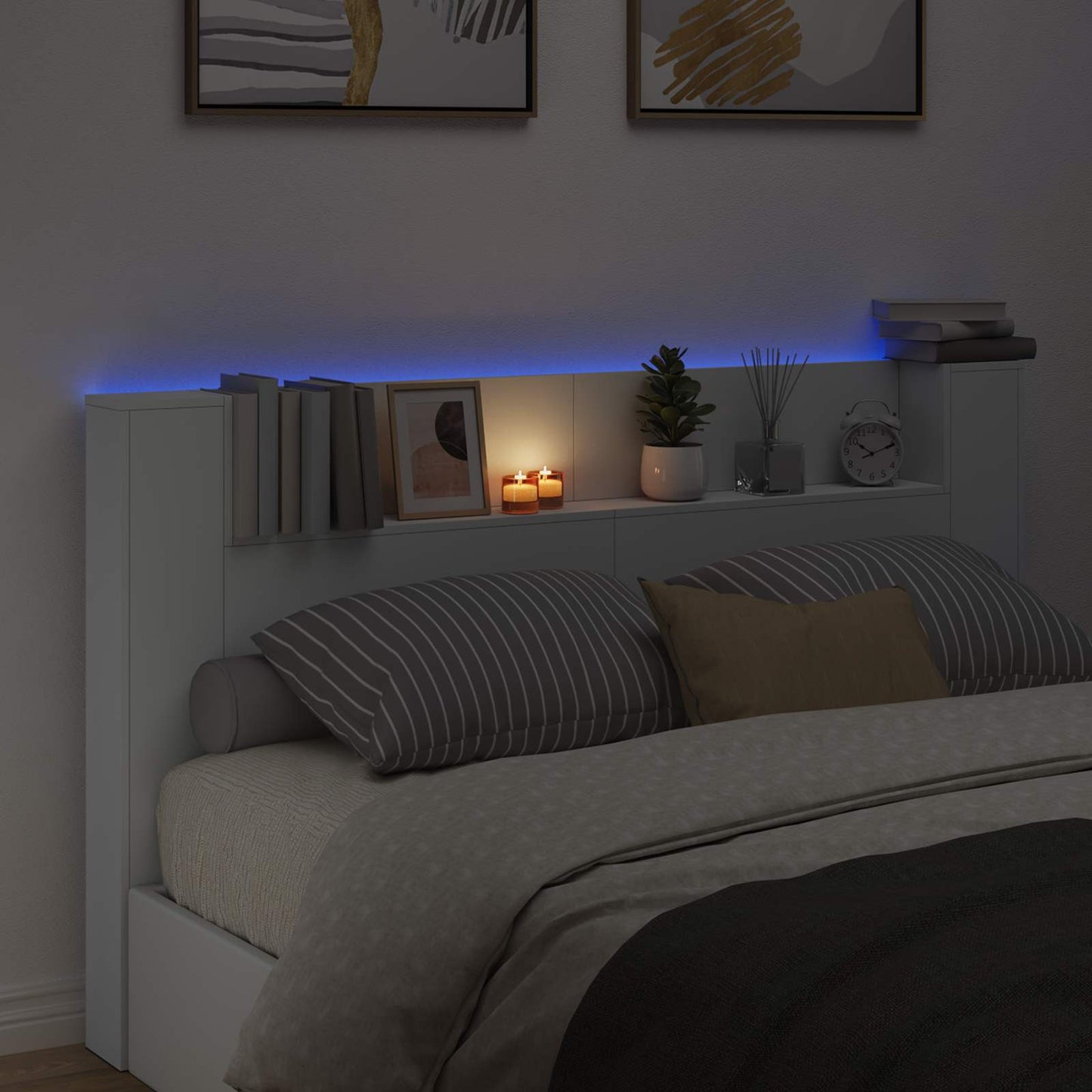 Testiera Bianco 180 x 16,5 x 103,5 cm Legno multistrato