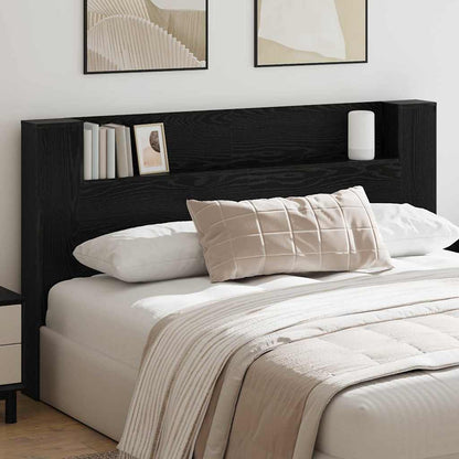 Testiera di stoccaggio con LED Rovere Nero Legno ingegnerizzato