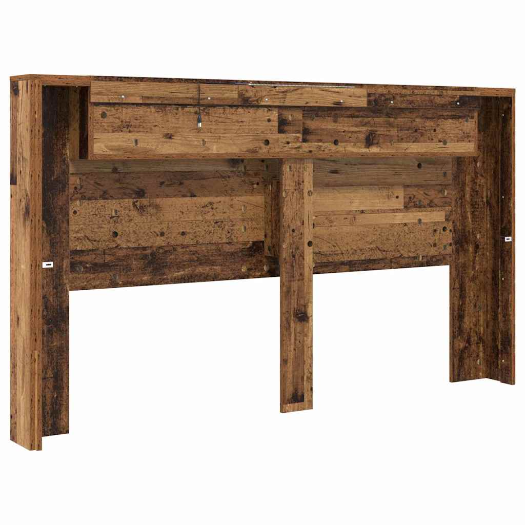 Testiera di stoccaggio con LED Legno antico