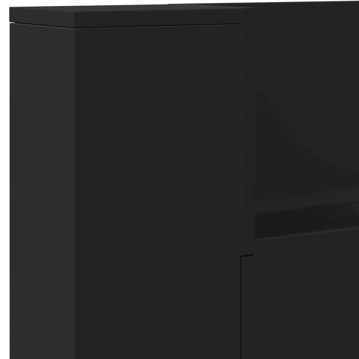 Testiera di stoccaggio con LED Nero Legno ingegnerizzato