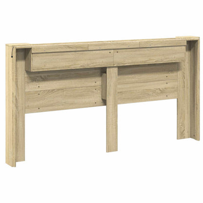 Testiera di stoccaggio con LED Rovere Sonoma