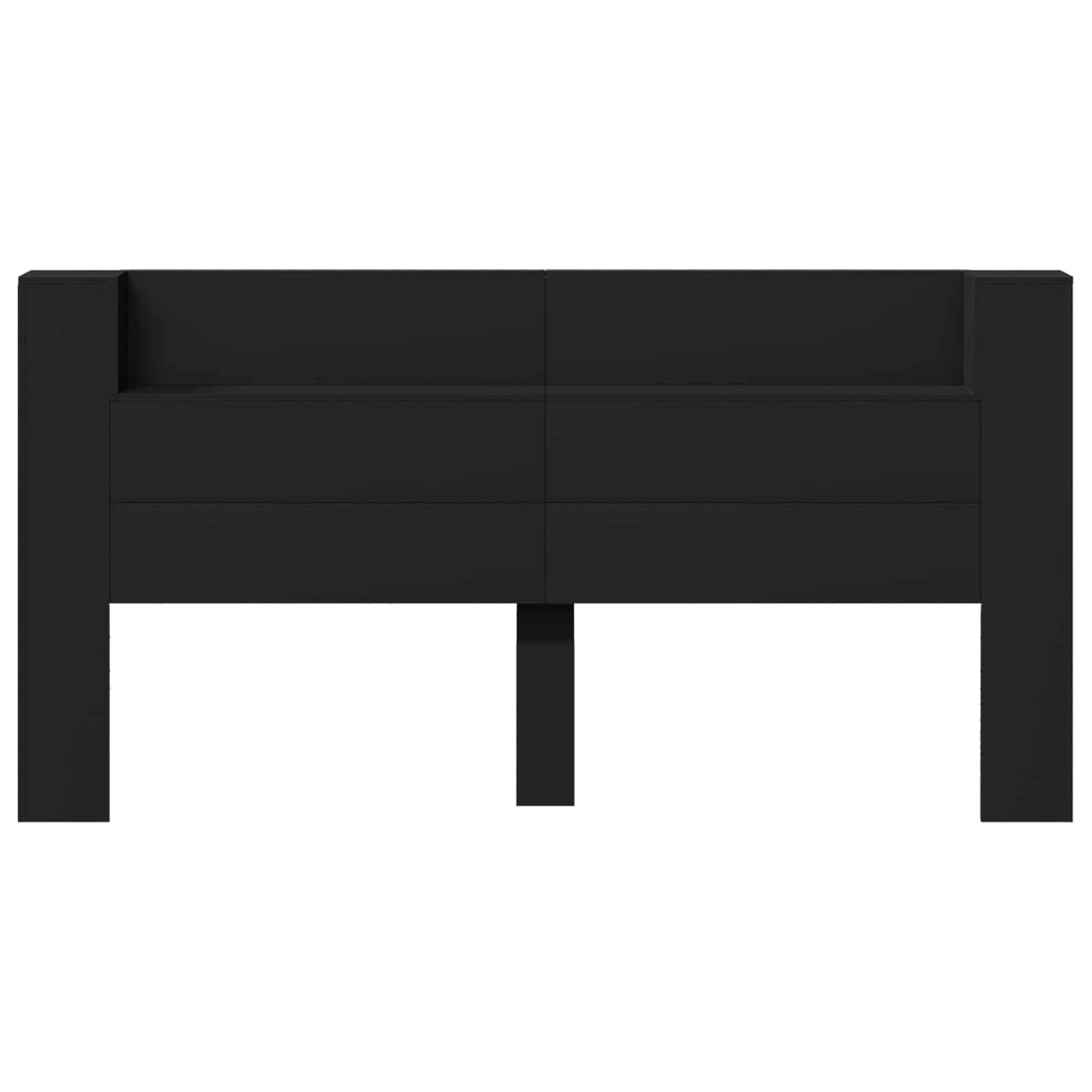 Testiera di stoccaggio con LED Nero Legno ingegnerizzato