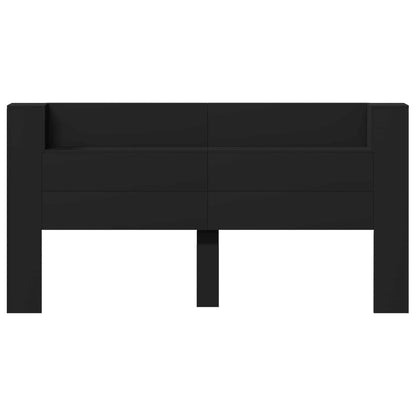 Testiera di stoccaggio con LED Nero Legno ingegnerizzato