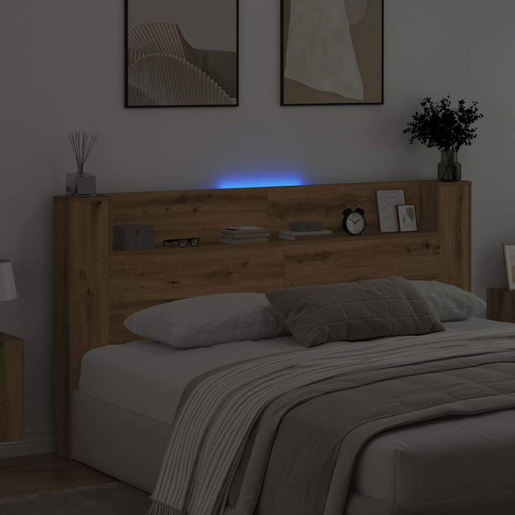 Testiera con lo scaffale Rovere artigianale 200 x 15 x 103,5 cm