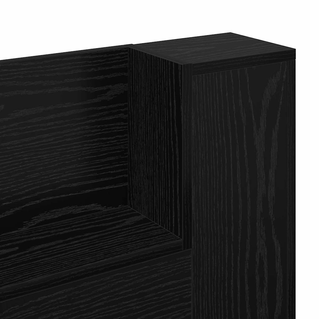Testiera di stoccaggio con LED Rovere Nero Legno ingegnerizzato
