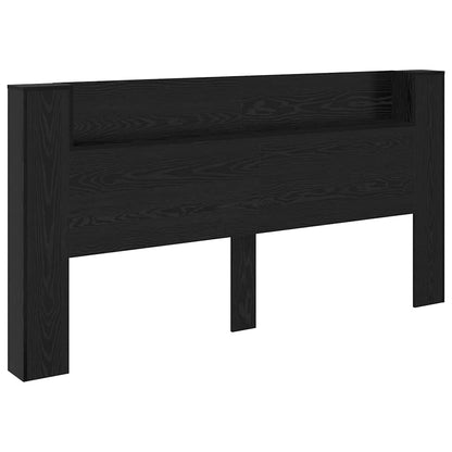 Testiera di stoccaggio con LED Rovere Nero Legno ingegnerizzato