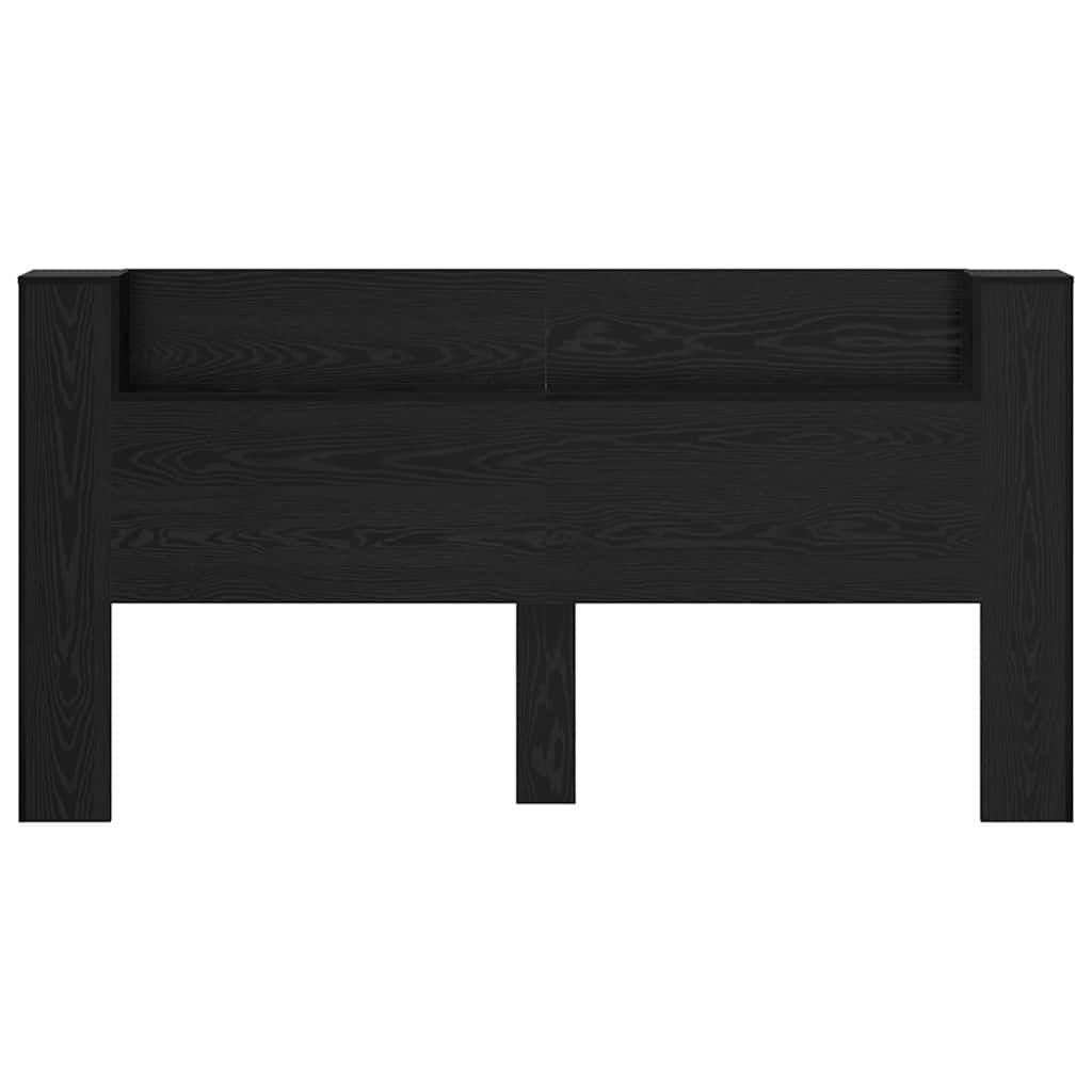 Testiera di stoccaggio con LED Rovere Nero Legno ingegnerizzato