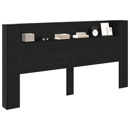 Testiera di stoccaggio con LED Rovere Nero Legno ingegnerizzato