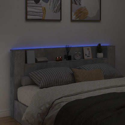 Testiera Grigio cemento 200 x 16,5 x 103,5 cm Legno multistrato