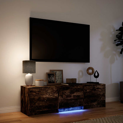 Mobile TV con LED con LED Quercia Affumicata 140 x 34 x 40 cm | homemem39