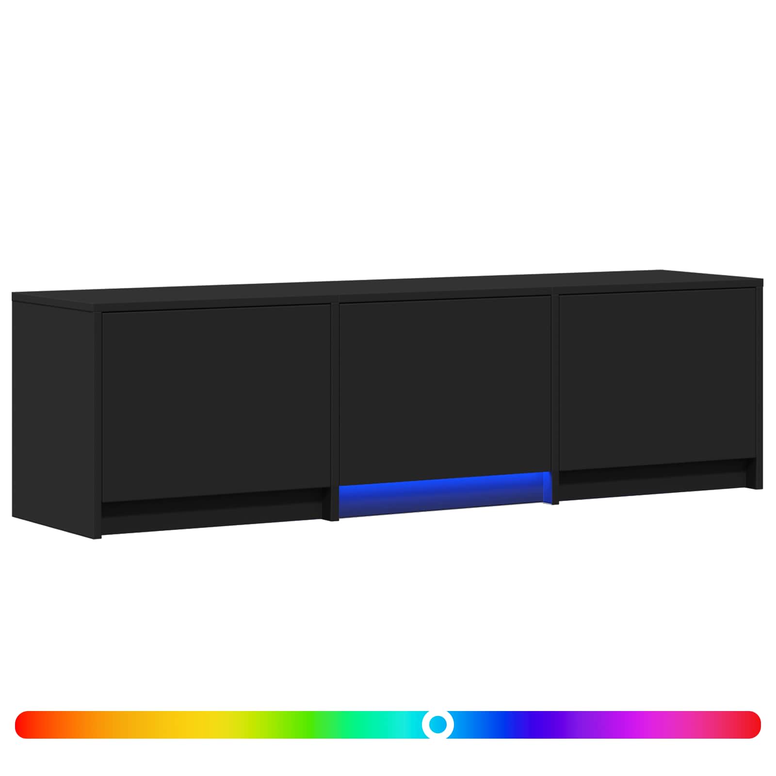 Mobile TV con LED Nero 140 x 34 x 40 cm Legno ingegnerizzato | homemem39