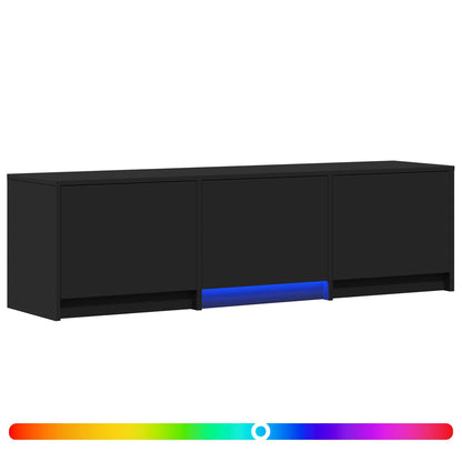 Mobile TV con LED Nero 140 x 34 x 40 cm Legno ingegnerizzato
