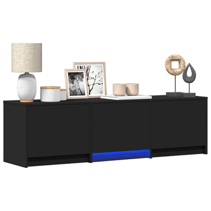 Mobile TV con LED Nero 140 x 34 x 40 cm Legno ingegnerizzato | homemem39