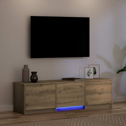 Mobile TV con LED Rovere Artigianale 140 x 34 x 40 cm | homemem39