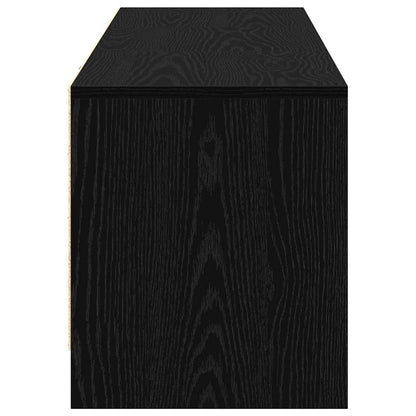 Mobile TV con LED con strisce LED Rovere Nero 140 x 34 x 40 cm