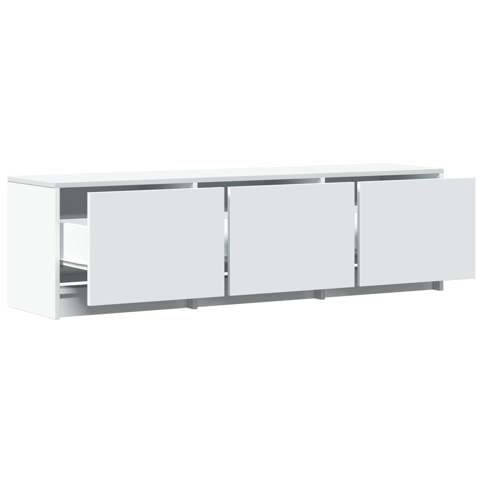 Mobile TV con LED Bianco 140 x 34 x 40 cm Legno ingegnerizzato | homemem39
