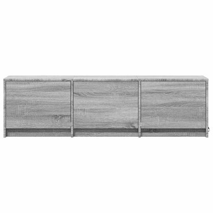 Mobile TV con LED con LED Sonoma grigia 140 x 34 x 40 cm