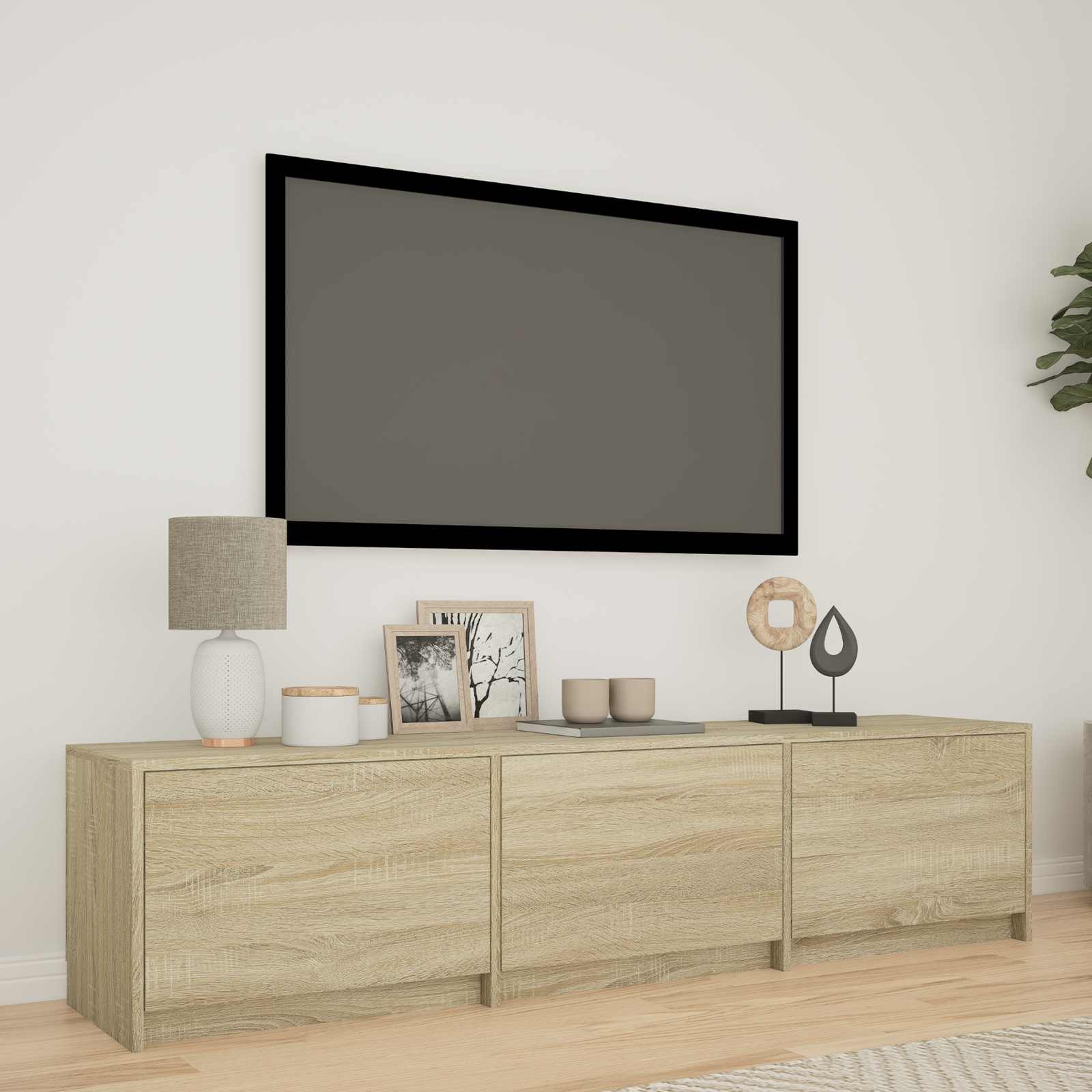 Mobile TV con LED con LED Rovere Sonoma 165 x 34 x 40 cm | homemem39
