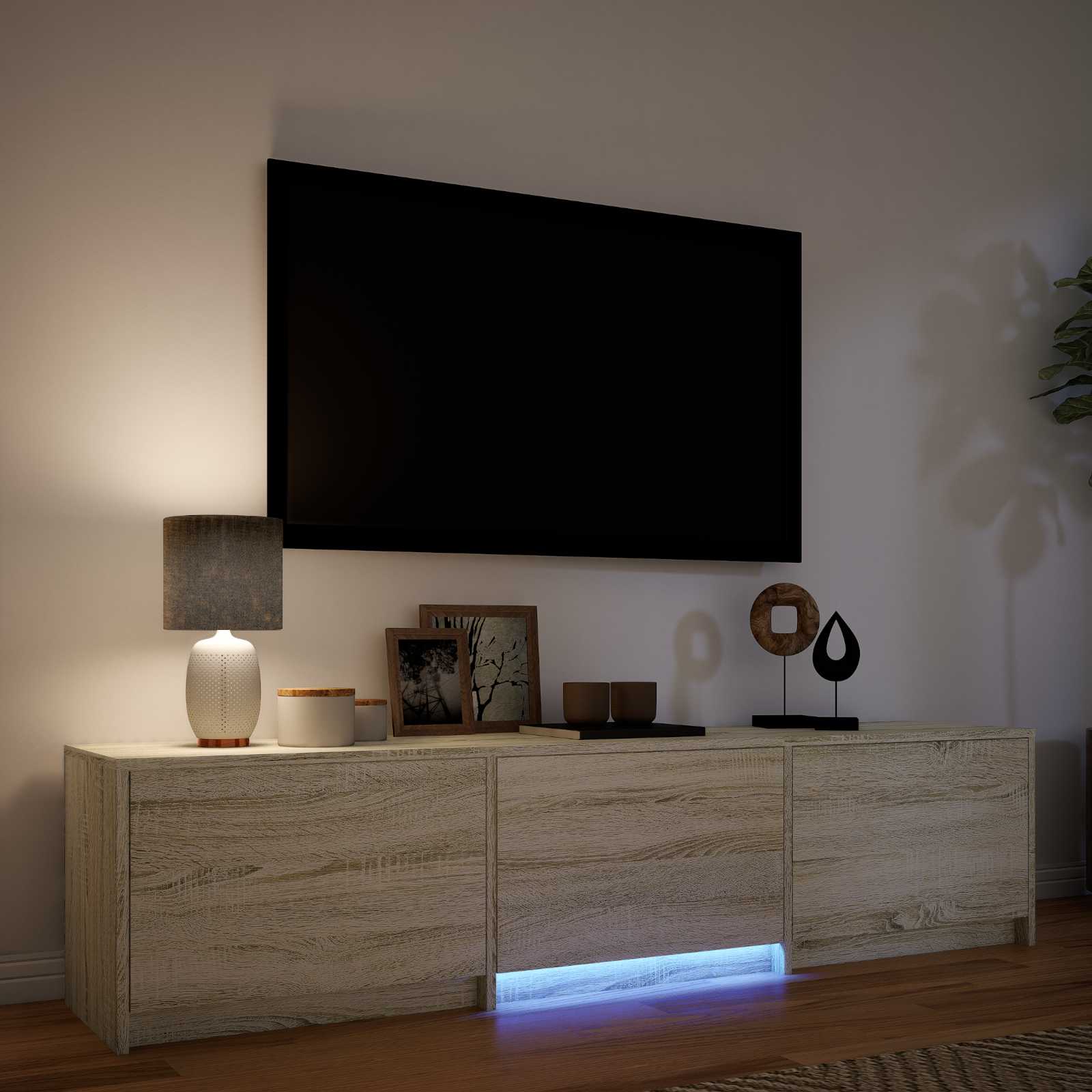 Mobile TV con LED con LED Rovere Sonoma 165 x 34 x 40 cm | homemem39