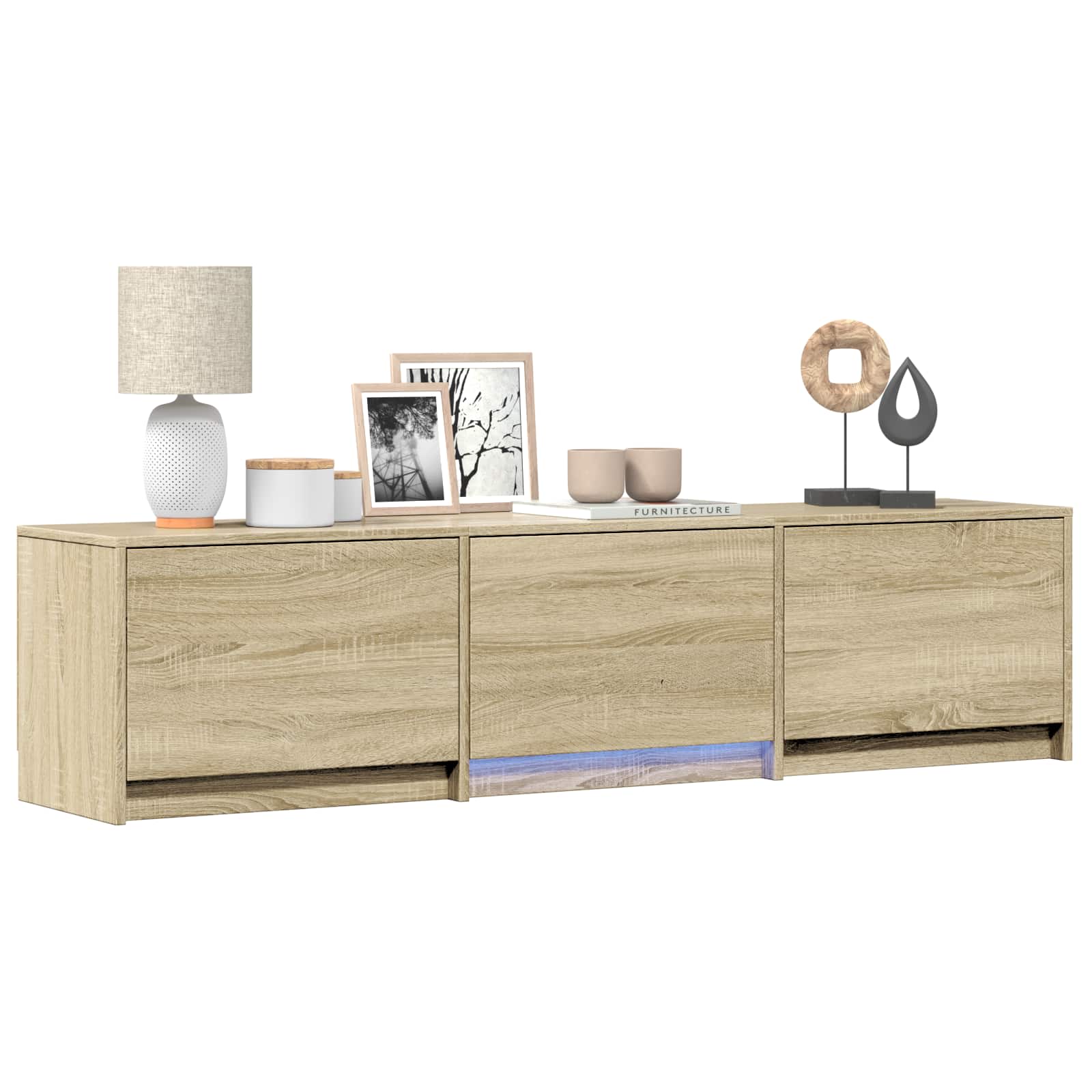 Mobile TV con LED con LED Rovere Sonoma 165 x 34 x 40 cm | homemem39